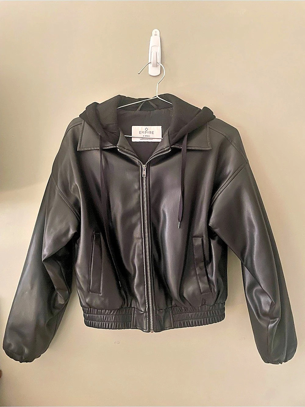 EMPYRE Lorelei Black Bomber Jacket Faux Leather XS